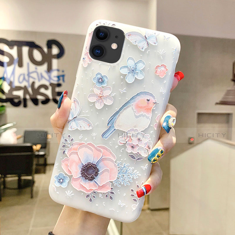 Custodia Silicone Gel Morbida Fiori Cover H03 per Apple iPhone 11