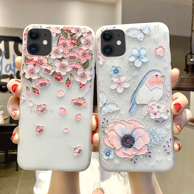 Custodia Silicone Gel Morbida Fiori Cover H03 per Apple iPhone 11