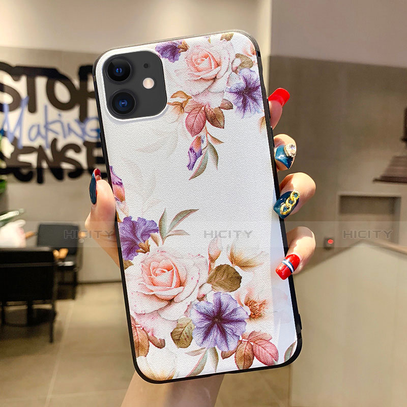 Custodia Silicone Gel Morbida Fiori Cover H04 per Apple iPhone 11