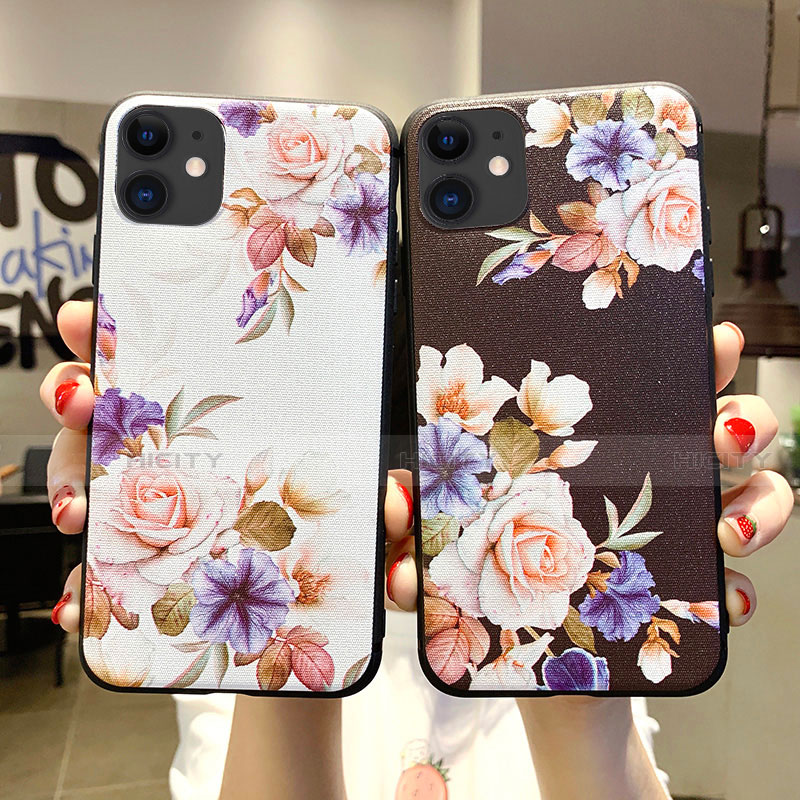 Custodia Silicone Gel Morbida Fiori Cover H04 per Apple iPhone 11