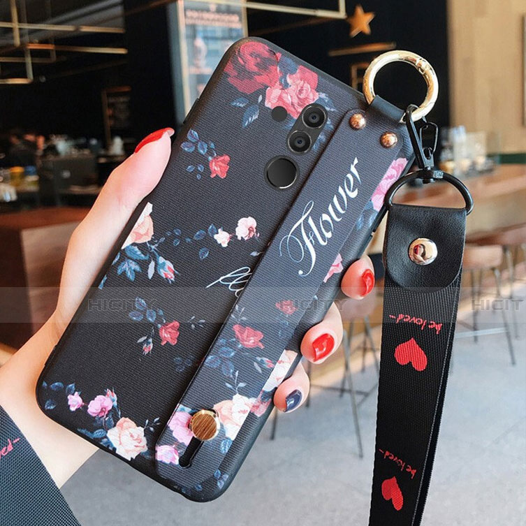 Custodia Silicone Gel Morbida Fiori Cover H04 per Huawei Mate 20 Lite