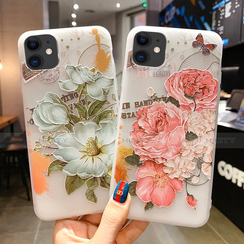 Custodia Silicone Gel Morbida Fiori Cover H15 per Apple iPhone 11