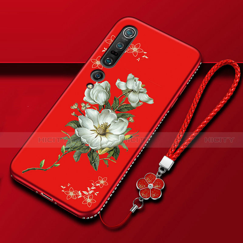 Custodia Silicone Gel Morbida Fiori Cover K01 per Xiaomi Mi 10 Pro