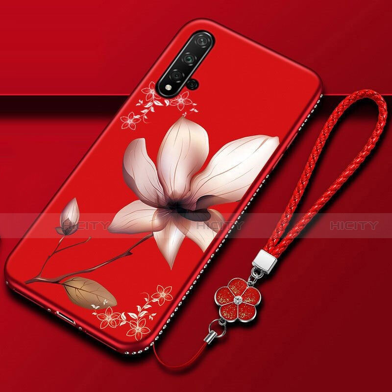 Custodia Silicone Gel Morbida Fiori Cover per Huawei Nova 5 Pro