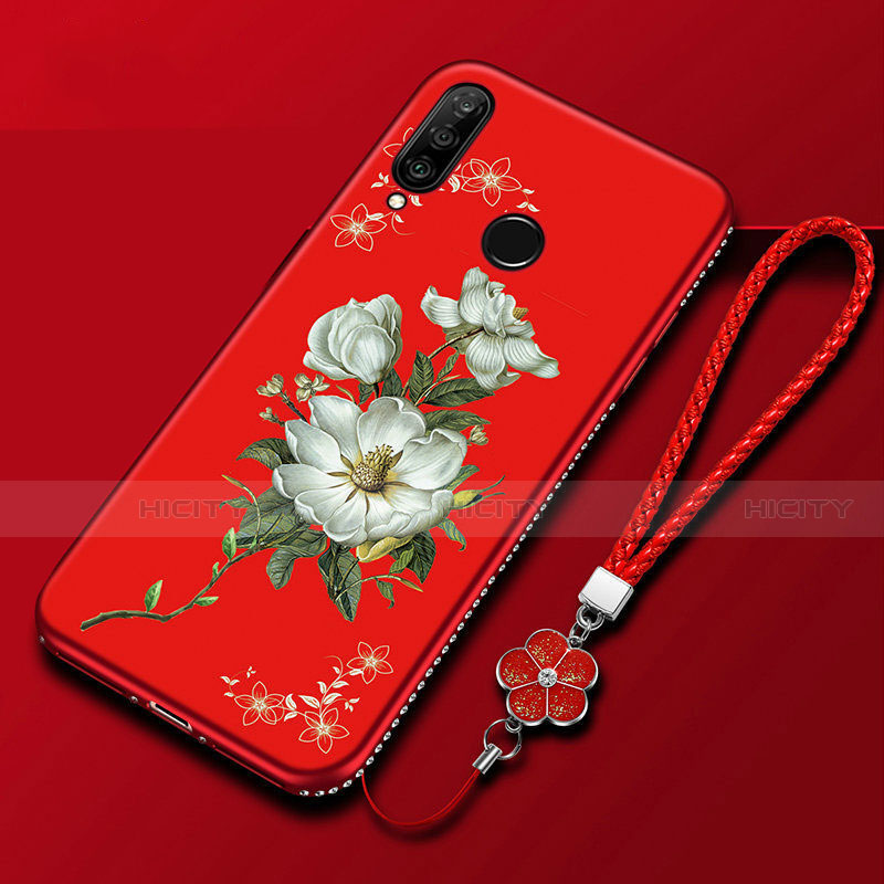 Custodia Silicone Gel Morbida Fiori Cover per Huawei P Smart+ Plus (2019) Colorato