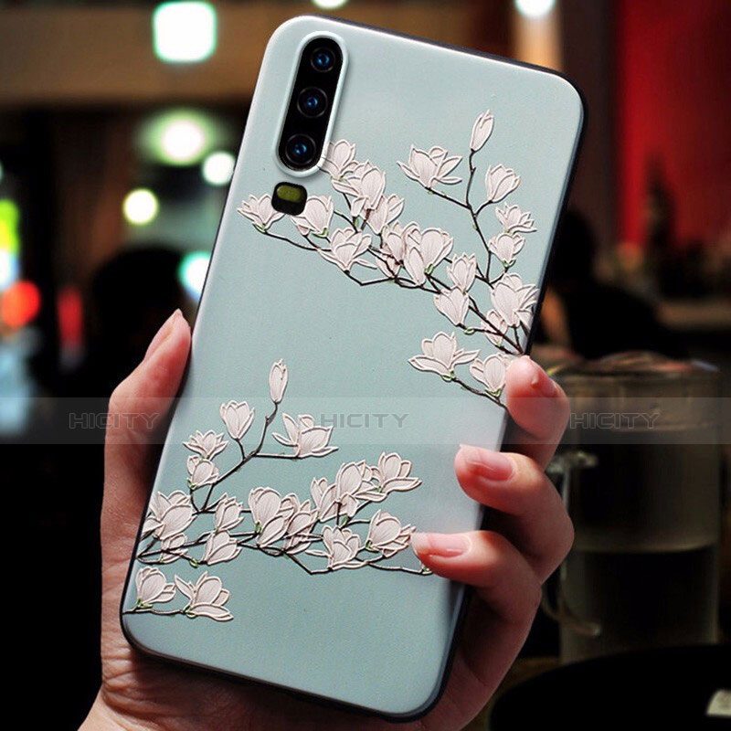 Custodia Silicone Gel Morbida Fiori Cover per Huawei P30