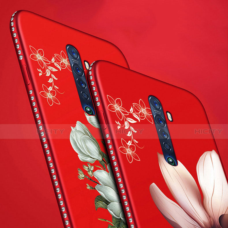 Custodia Silicone Gel Morbida Fiori Cover per Oppo Reno2