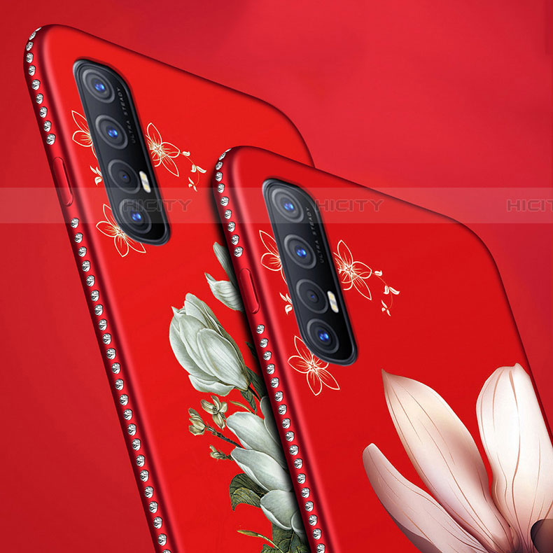 Custodia Silicone Gel Morbida Fiori Cover per Oppo Reno3 Pro