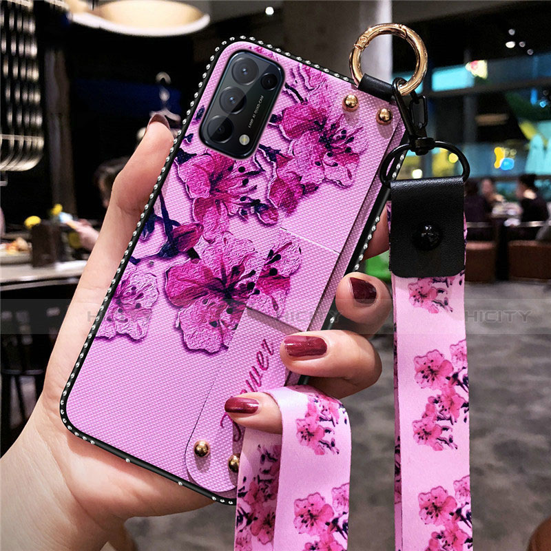 Custodia Silicone Gel Morbida Fiori Cover per Oppo Reno5 Pro 5G