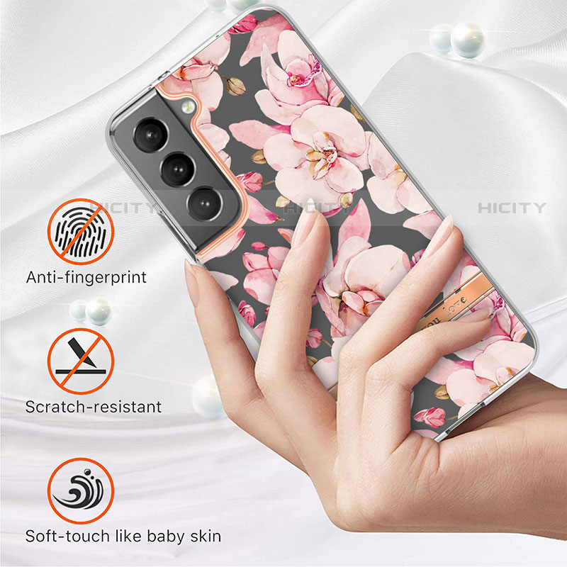 Custodia Silicone Gel Morbida Fiori Cover per Samsung Galaxy S21 Plus 5G