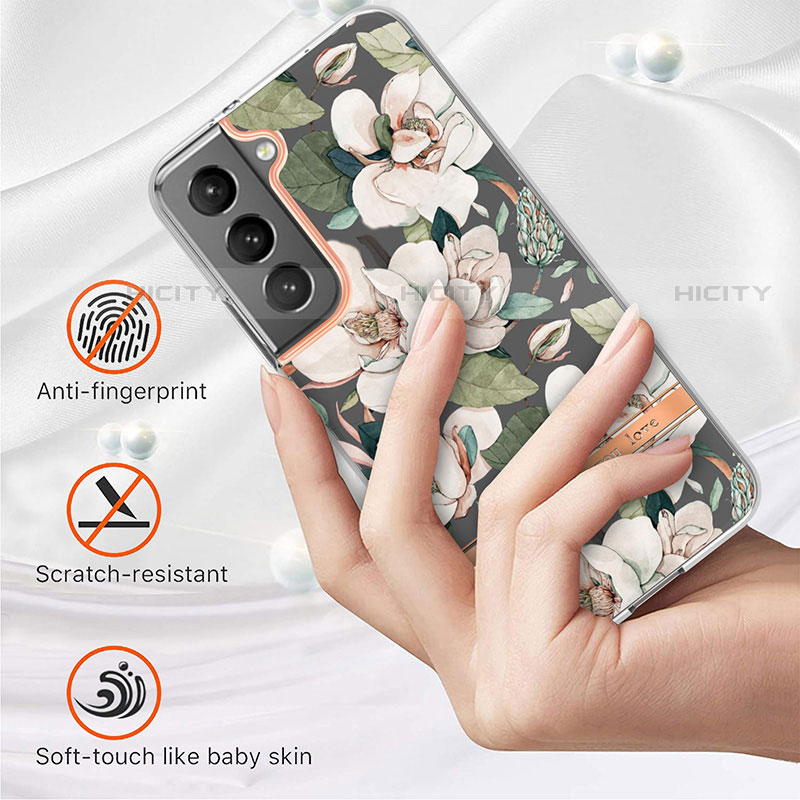 Custodia Silicone Gel Morbida Fiori Cover per Samsung Galaxy S21 Plus 5G