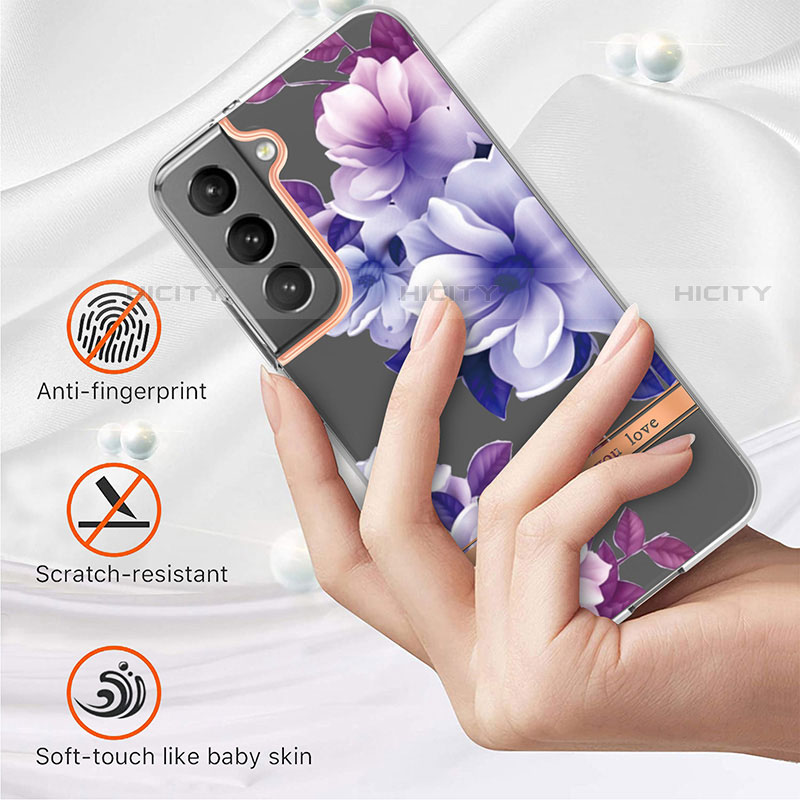 Custodia Silicone Gel Morbida Fiori Cover per Samsung Galaxy S22 5G