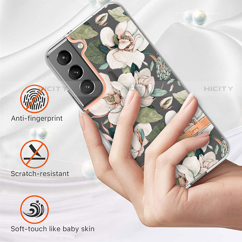 Custodia Silicone Gel Morbida Fiori Cover per Samsung Galaxy S22 Plus 5G