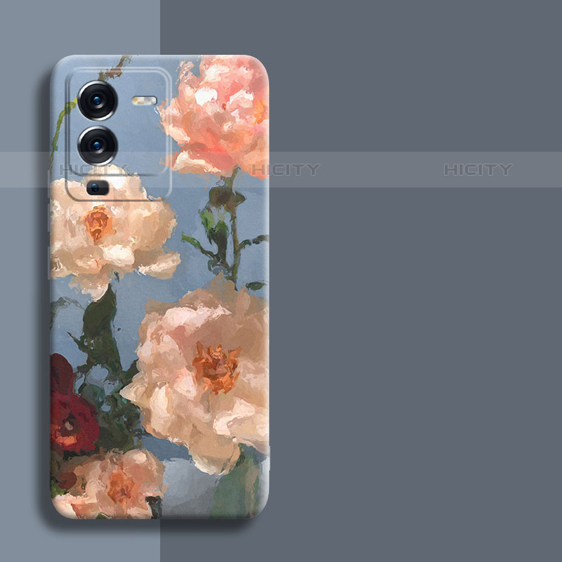 Custodia Silicone Gel Morbida Fiori Cover per Vivo V25 Pro 5G