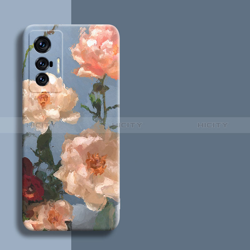 Custodia Silicone Gel Morbida Fiori Cover per Vivo X70t