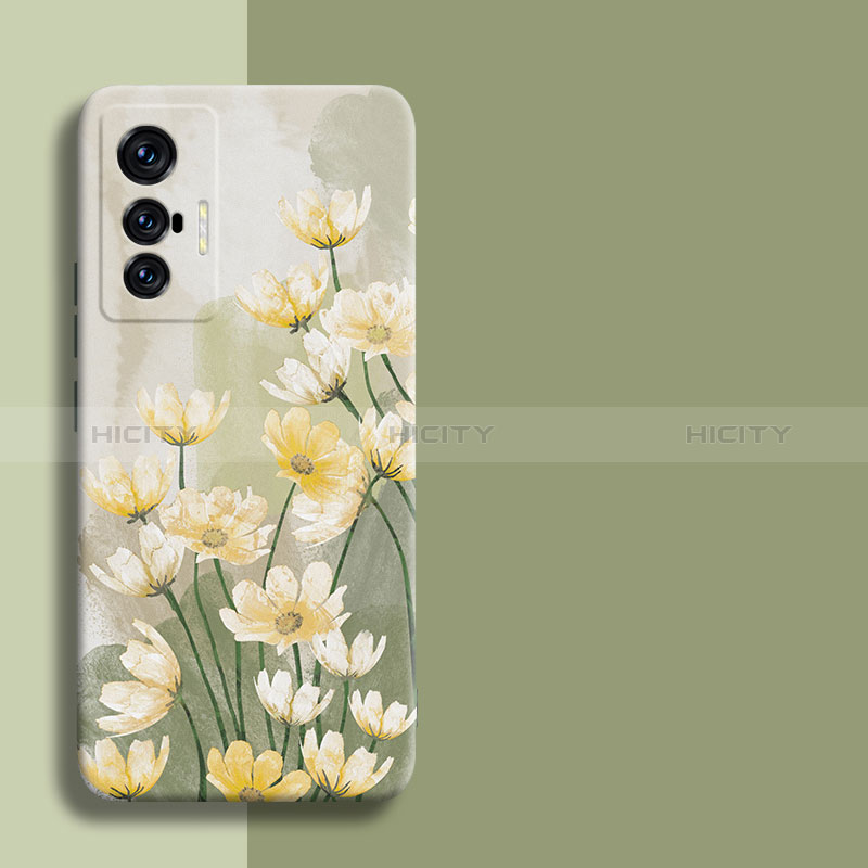 Custodia Silicone Gel Morbida Fiori Cover per Vivo X70t