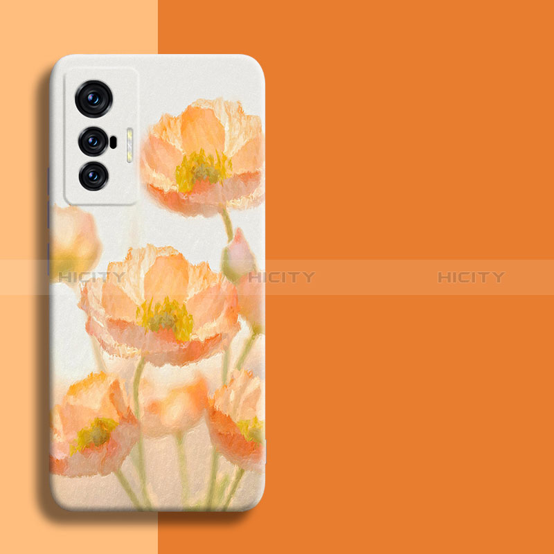 Custodia Silicone Gel Morbida Fiori Cover per Vivo X70t