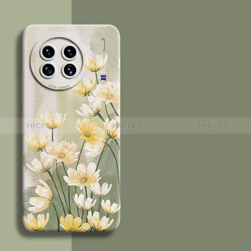 Custodia Silicone Gel Morbida Fiori Cover per Vivo X90 5G