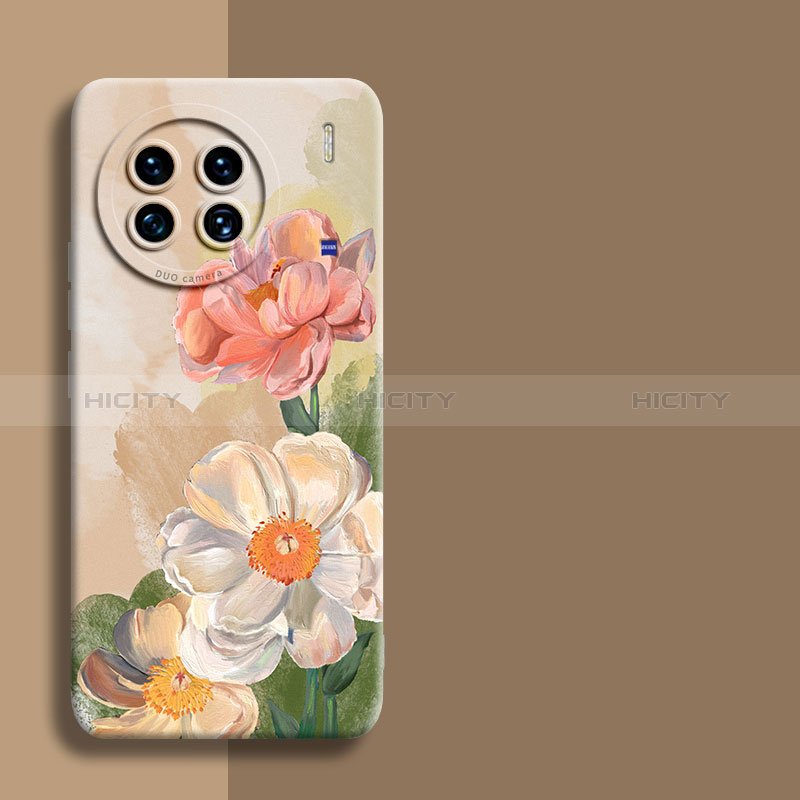 Custodia Silicone Gel Morbida Fiori Cover per Vivo X90 Pro 5G