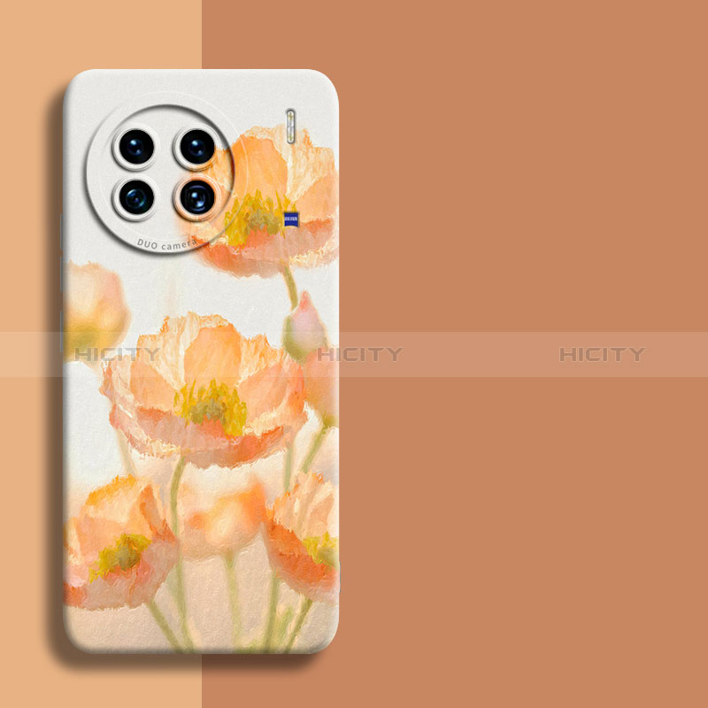 Custodia Silicone Gel Morbida Fiori Cover per Vivo X90 Pro 5G