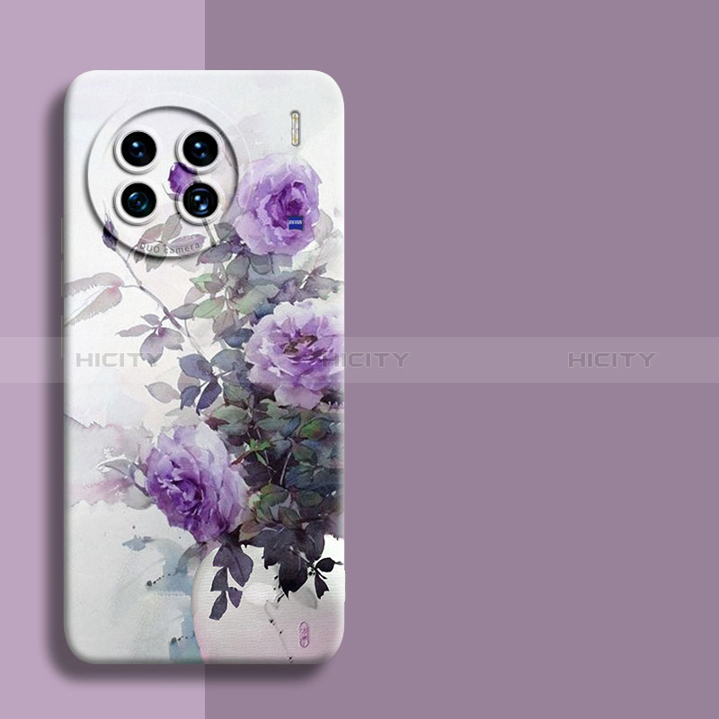 Custodia Silicone Gel Morbida Fiori Cover per Vivo X90 Pro+ Plus 5G