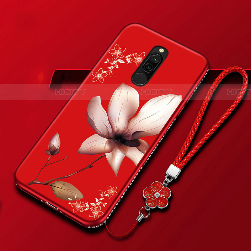 Custodia Silicone Gel Morbida Fiori Cover per Xiaomi Redmi 8