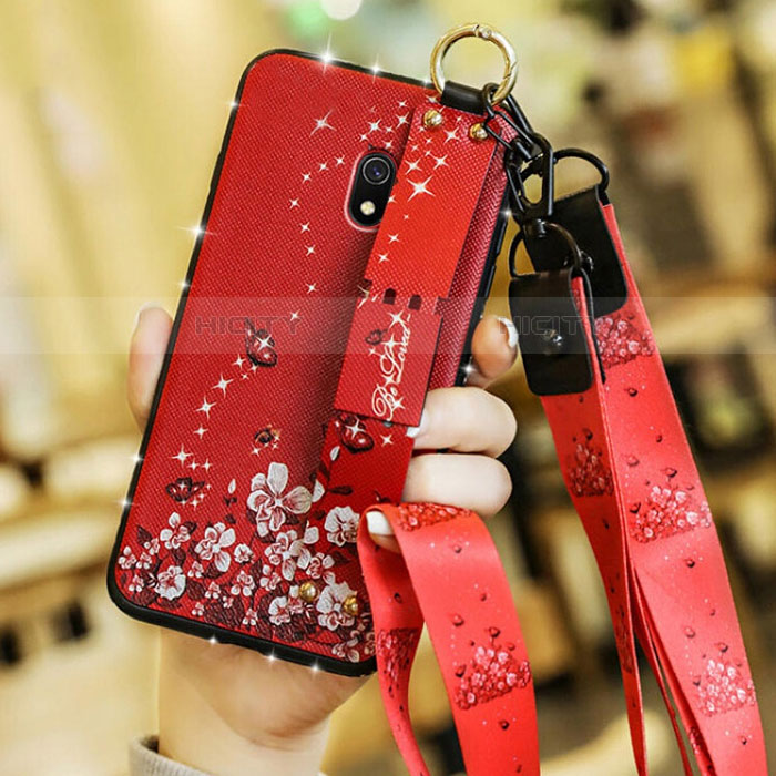 Custodia Silicone Gel Morbida Fiori Cover per Xiaomi Redmi 8A