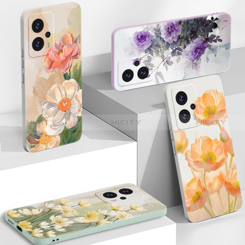 Custodia Silicone Gel Morbida Fiori Cover per Xiaomi Redmi K50i 5G