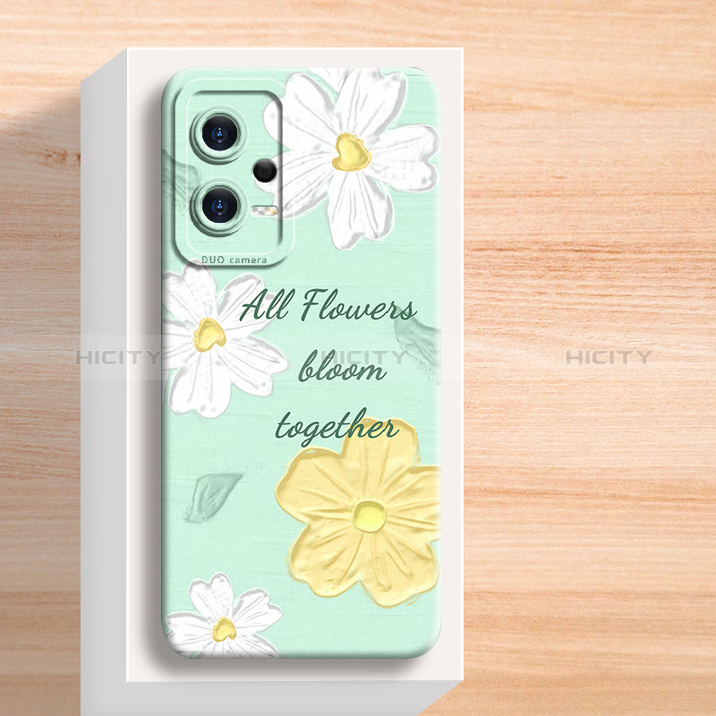 Custodia Silicone Gel Morbida Fiori Cover per Xiaomi Redmi Note 12 Explorer