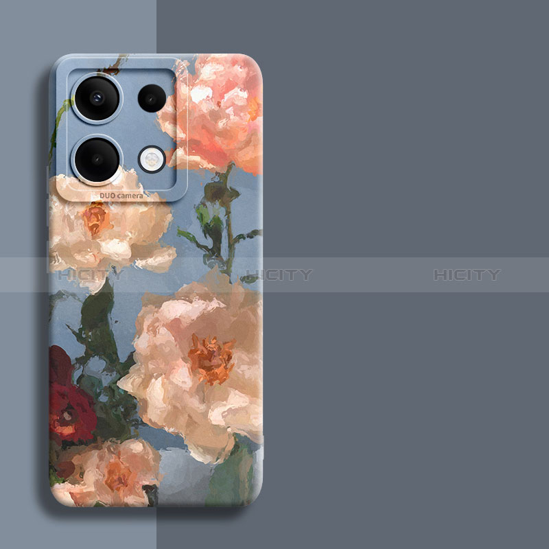 Custodia Silicone Gel Morbida Fiori Cover per Xiaomi Redmi Note 13 Pro 5G