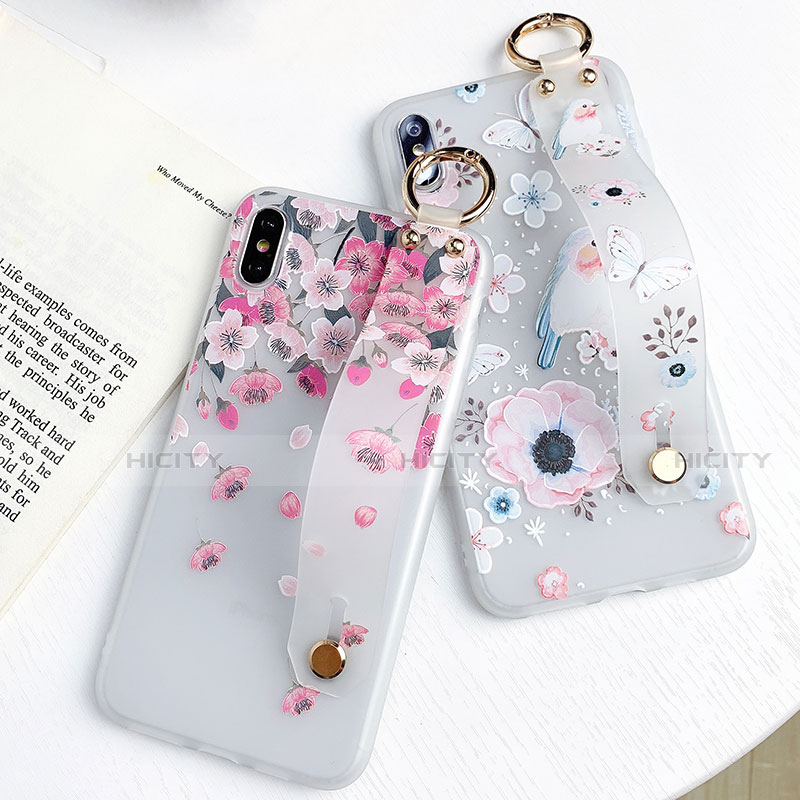 Custodia Silicone Gel Morbida Fiori Cover S01 per Apple iPhone Xs Max