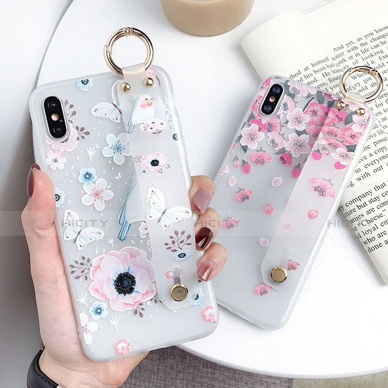 Custodia Silicone Gel Morbida Fiori Cover S01 per Apple iPhone Xs Max