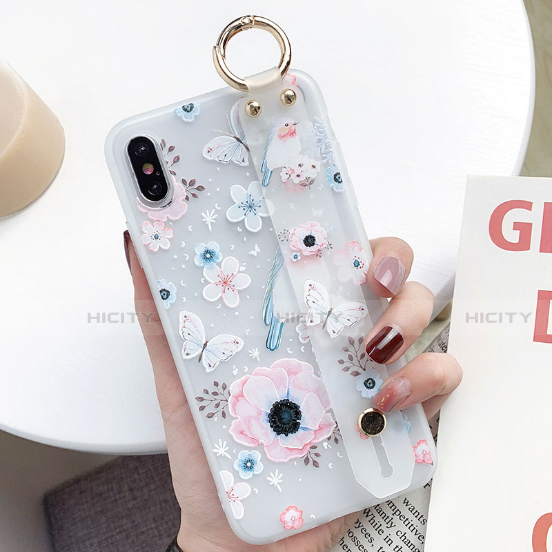 Custodia Silicone Gel Morbida Fiori Cover S01 per Apple iPhone Xs Max