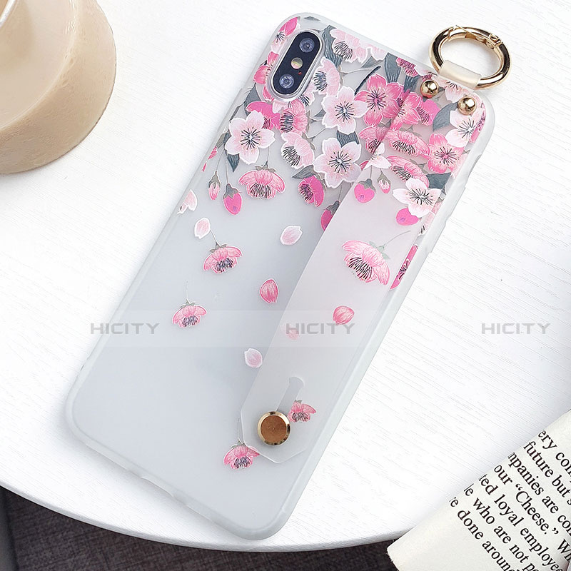 Custodia Silicone Gel Morbida Fiori Cover S01 per Apple iPhone Xs Max