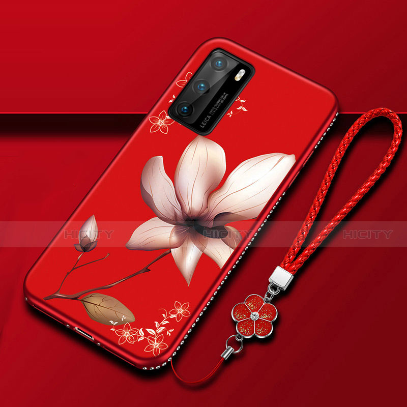 Custodia Silicone Gel Morbida Fiori Cover S01 per Huawei P40