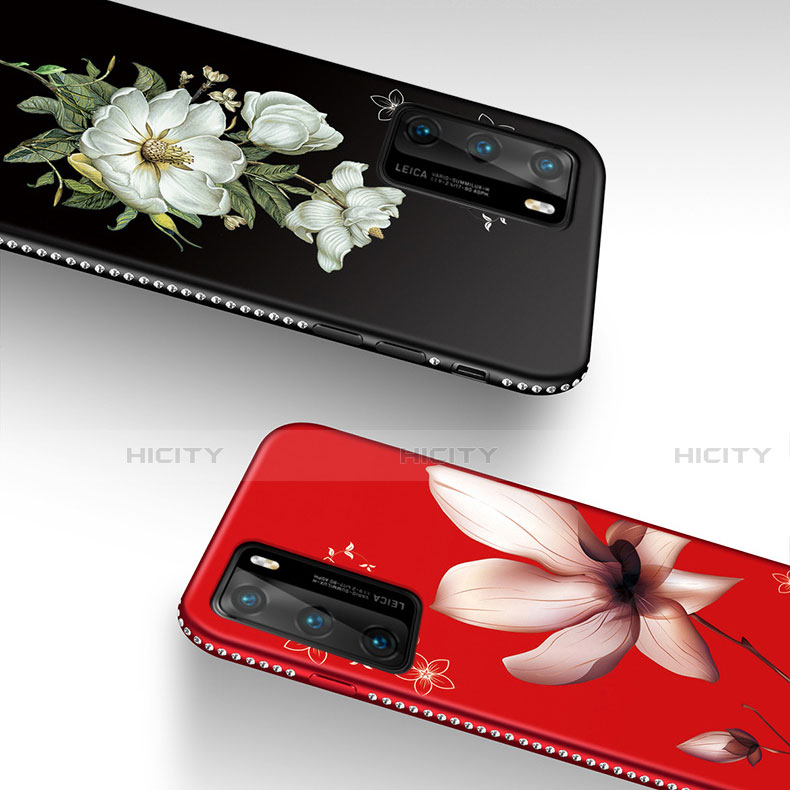 Custodia Silicone Gel Morbida Fiori Cover S01 per Huawei P40