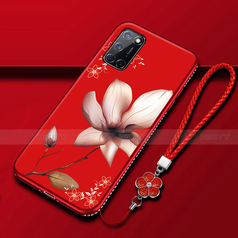 Custodia Silicone Gel Morbida Fiori Cover S01 per Oppo A92