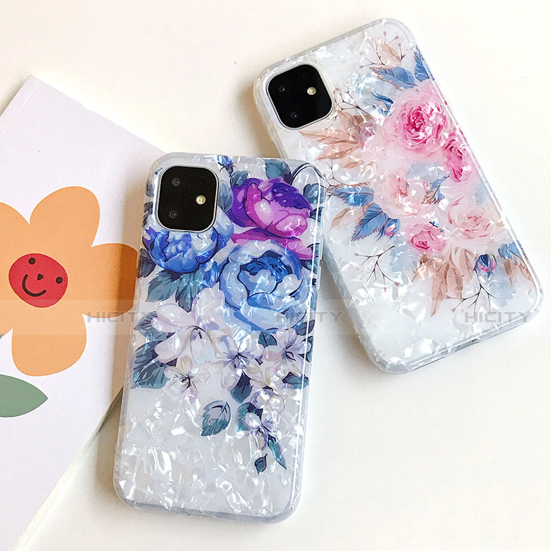 Custodia Silicone Gel Morbida Fiori Cover S02 per Apple iPhone 11