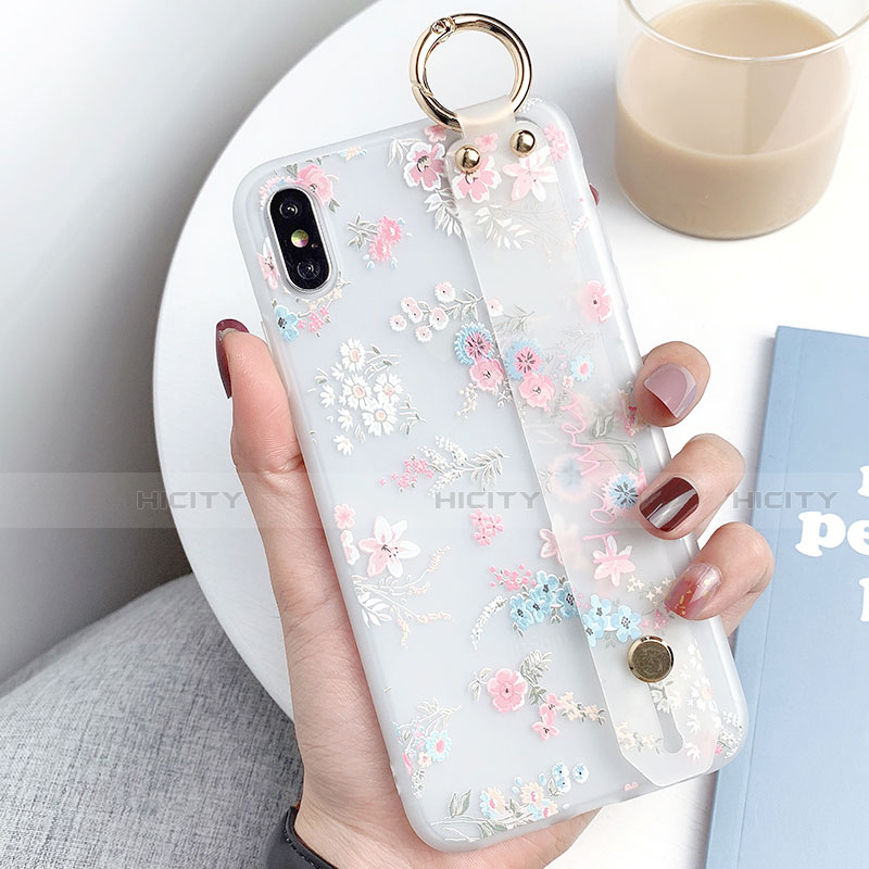 Custodia Silicone Gel Morbida Fiori Cover S02 per Apple iPhone Xs Max