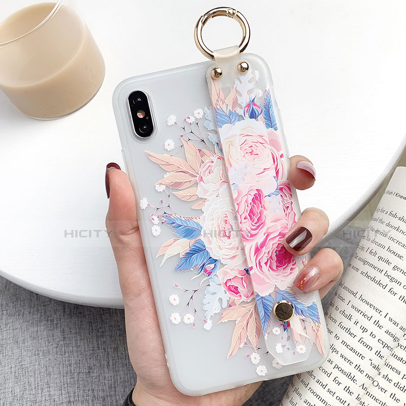 Custodia Silicone Gel Morbida Fiori Cover S02 per Apple iPhone Xs Max