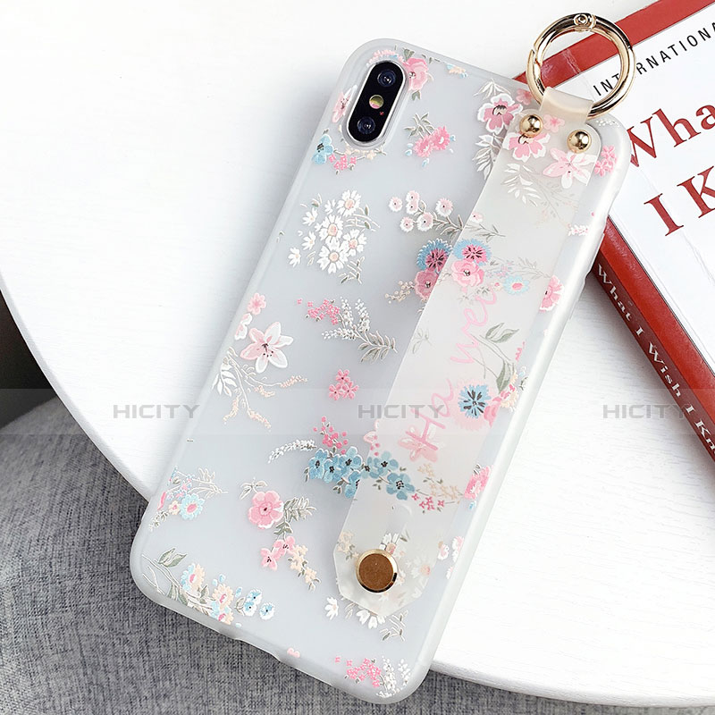 Custodia Silicone Gel Morbida Fiori Cover S02 per Apple iPhone Xs Max