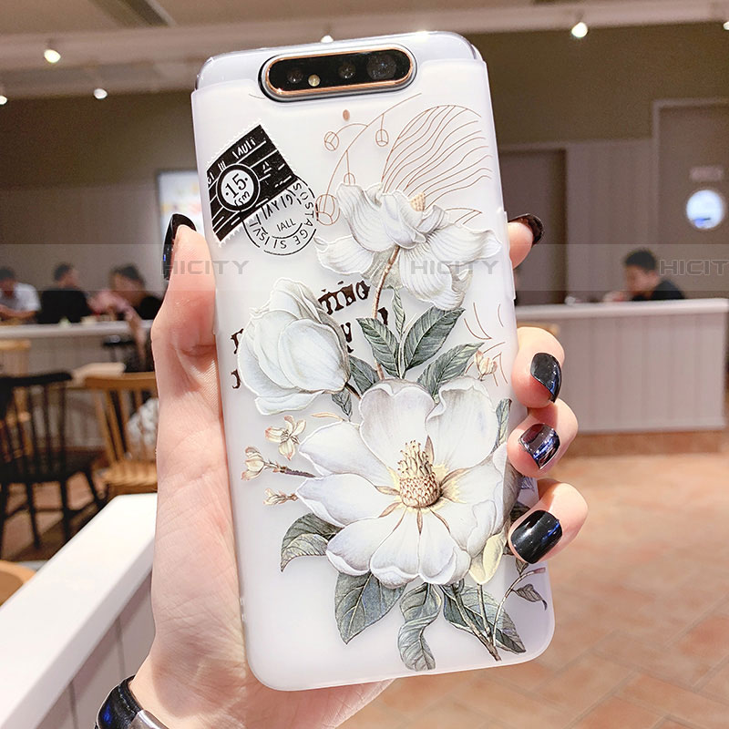 Custodia Silicone Gel Morbida Fiori Cover S02 per Samsung Galaxy A90 4G