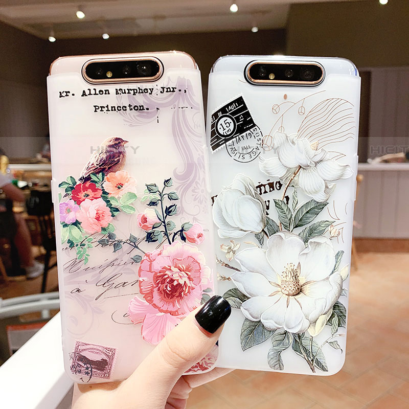 Custodia Silicone Gel Morbida Fiori Cover S02 per Samsung Galaxy A90 4G