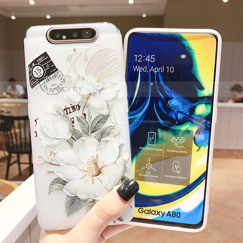 Custodia Silicone Gel Morbida Fiori Cover S02 per Samsung Galaxy A90 4G