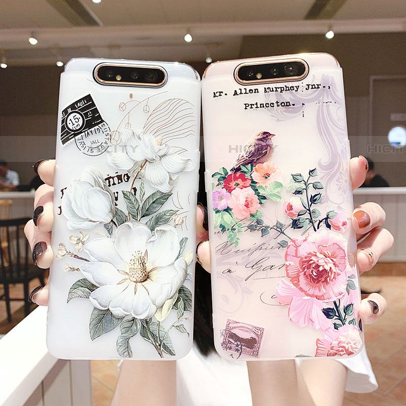 Custodia Silicone Gel Morbida Fiori Cover S02 per Samsung Galaxy A90 4G