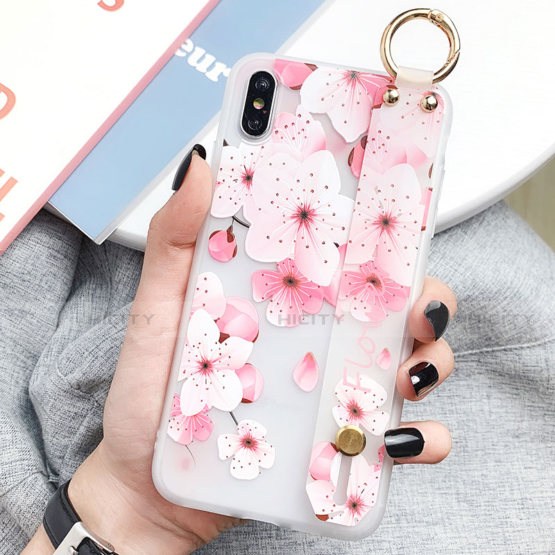 Custodia Silicone Gel Morbida Fiori Cover S03 per Apple iPhone Xs Max