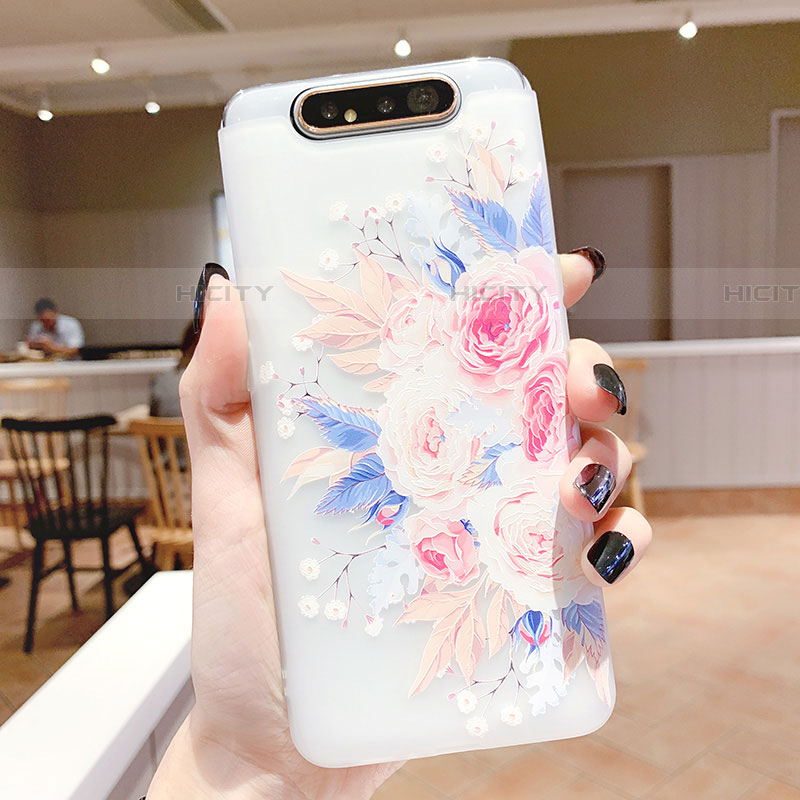 Custodia Silicone Gel Morbida Fiori Cover S03 per Samsung Galaxy A90 4G