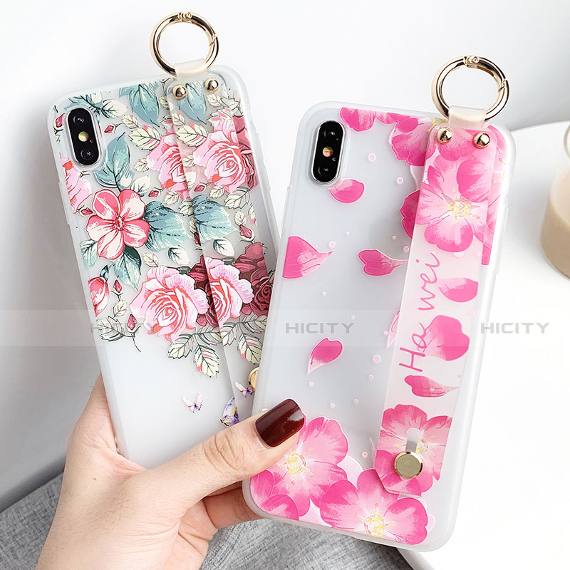 Custodia Silicone Gel Morbida Fiori Cover S04 per Apple iPhone Xs Max