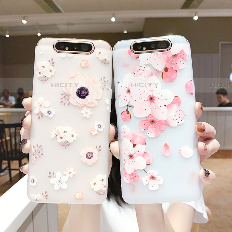 Custodia Silicone Gel Morbida Fiori Cover S04 per Samsung Galaxy A90 4G