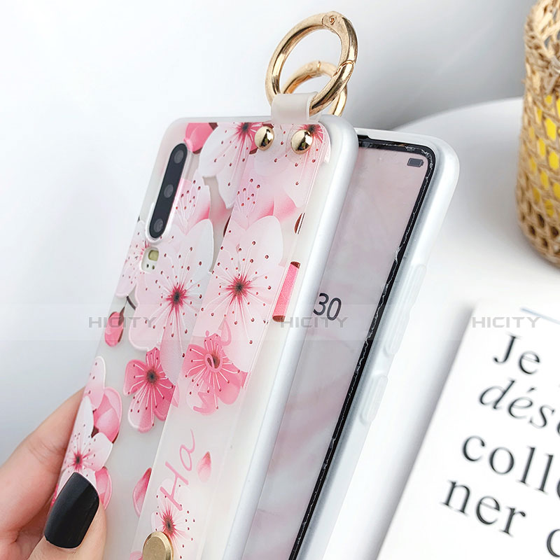 Custodia Silicone Gel Morbida Fiori Cover S07 per Huawei P30